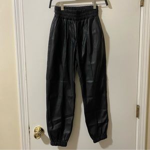 Bershka Faux Leather Pants Joggers XS